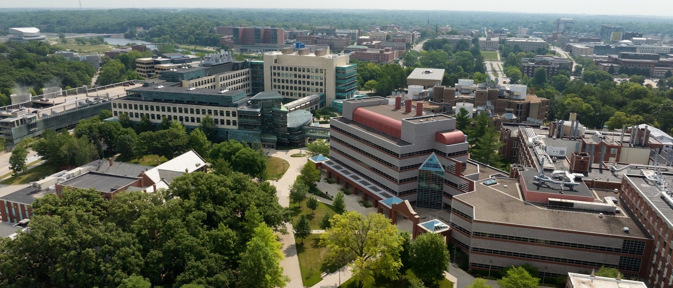 Aerial view of the medical campus